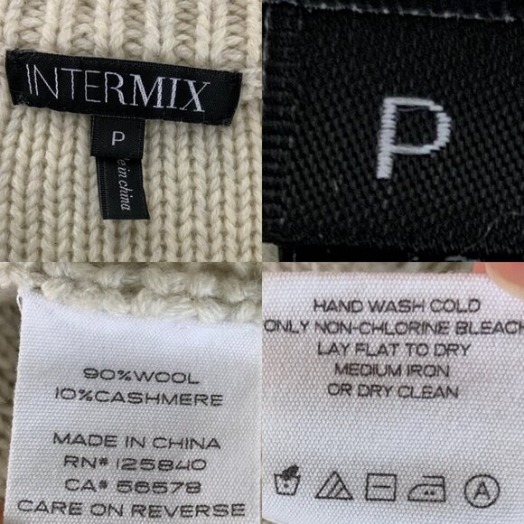 Intermix Fringe Sweater Vest P XS Cream Wool Cashmere Sleeveless Crewneck Fall - Picture 7 of 13
